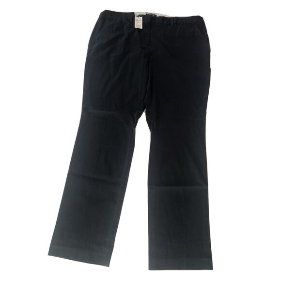 NWT Lands End Womens 18 Chino Pants Straight Leg Uniform Classic Navy Blue #5062 - Picture 1 of 8